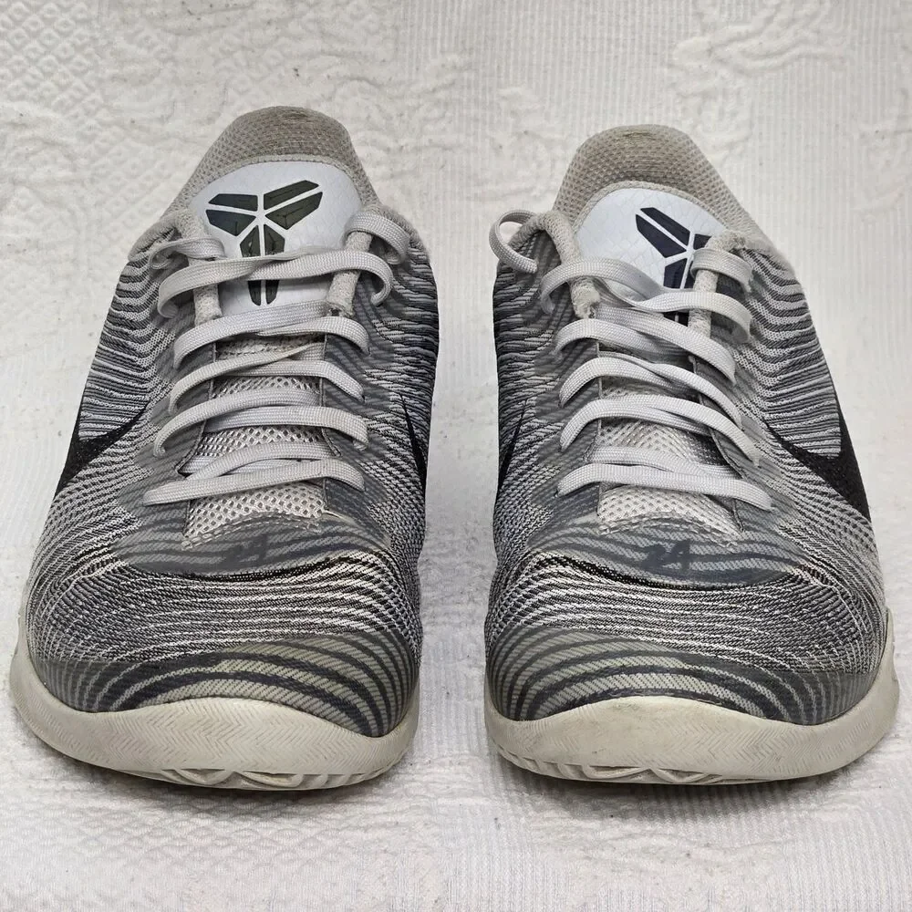 2015 Nike Kobe Mentality 2 Grey Striped Canvas Sneakers Mens 9 Basketball Shoes - Picture 2 of 10